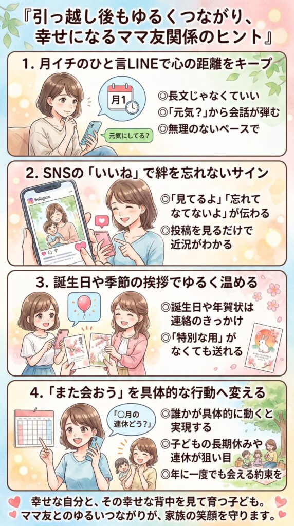引越し後もママ友とつながり続けるひと工夫