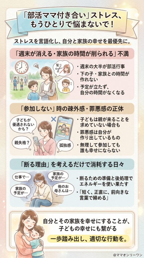 部活ママ付き合いで感じる本音のストレス