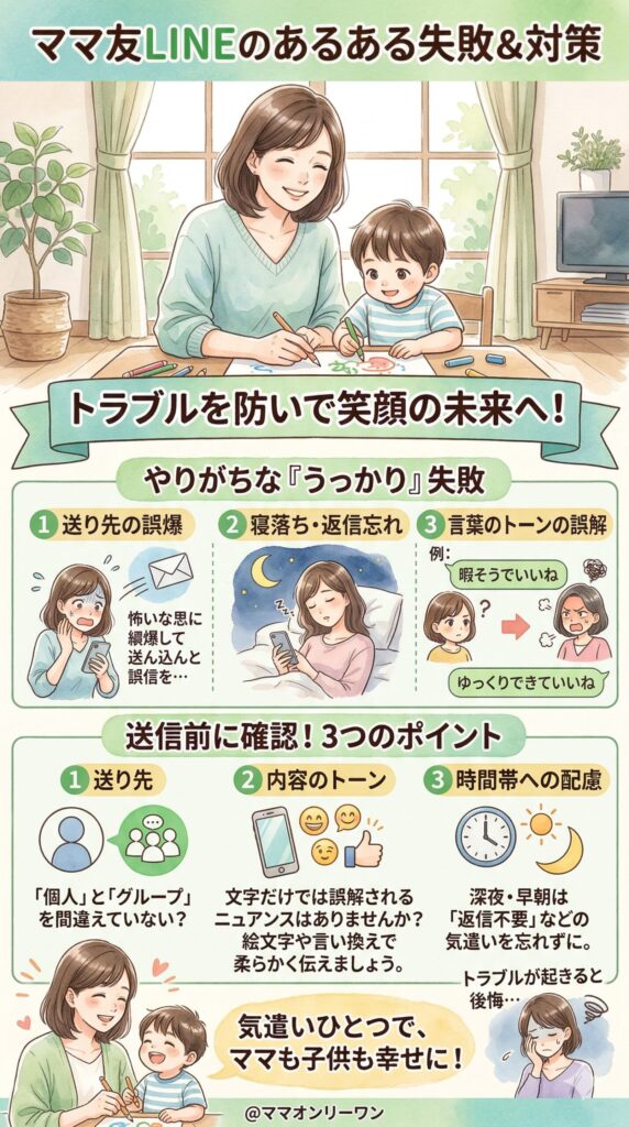 ママ友へのLINEでやりがちな失敗あるある