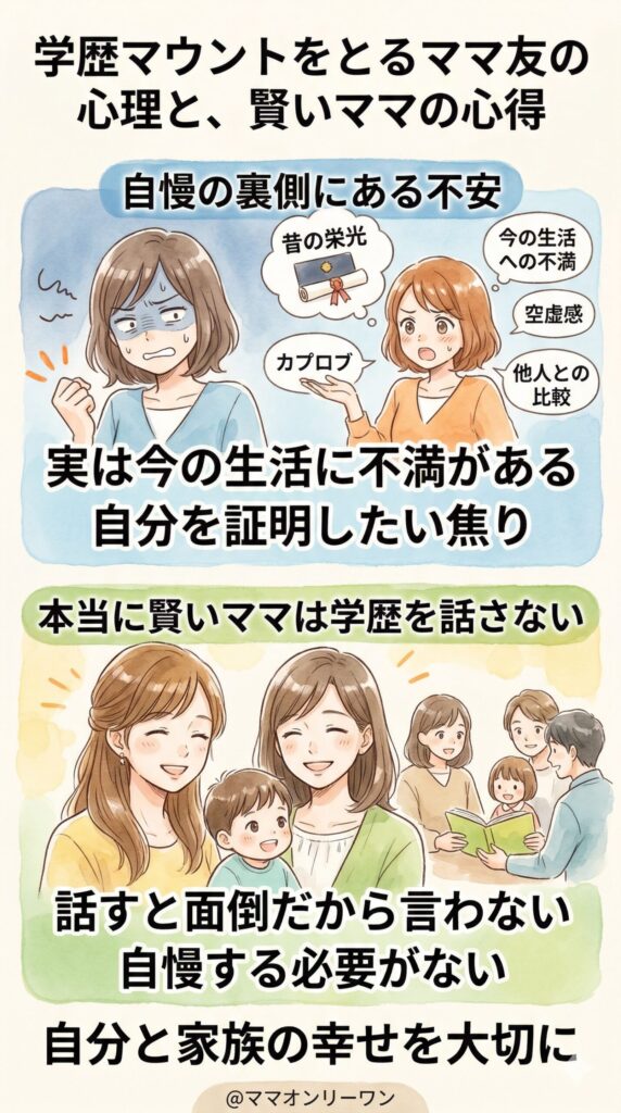 学歴マウントをしてくるママ友の心理