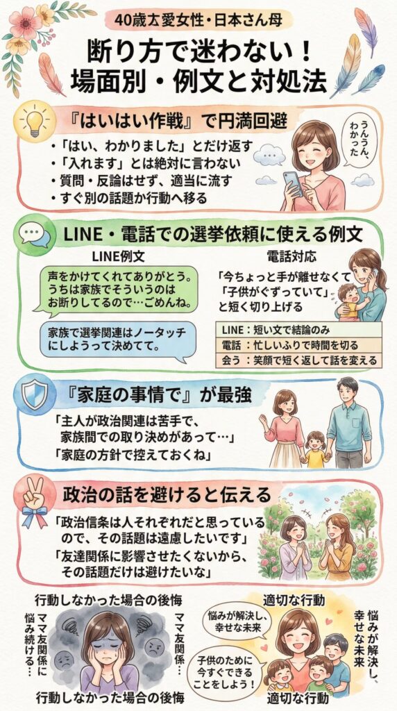 断り方で迷わない！場面別・例文と対処法