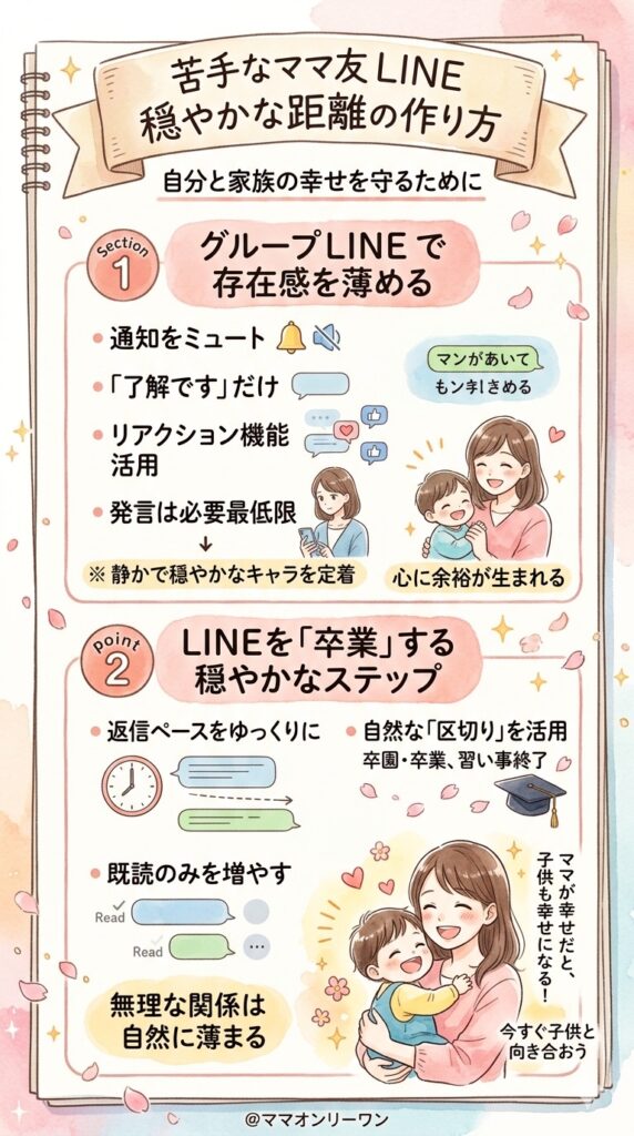 苦手なママ友とのLINEに距離を置くには