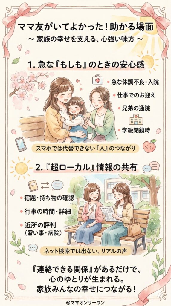 ママ友がいると助かると感じる場面
