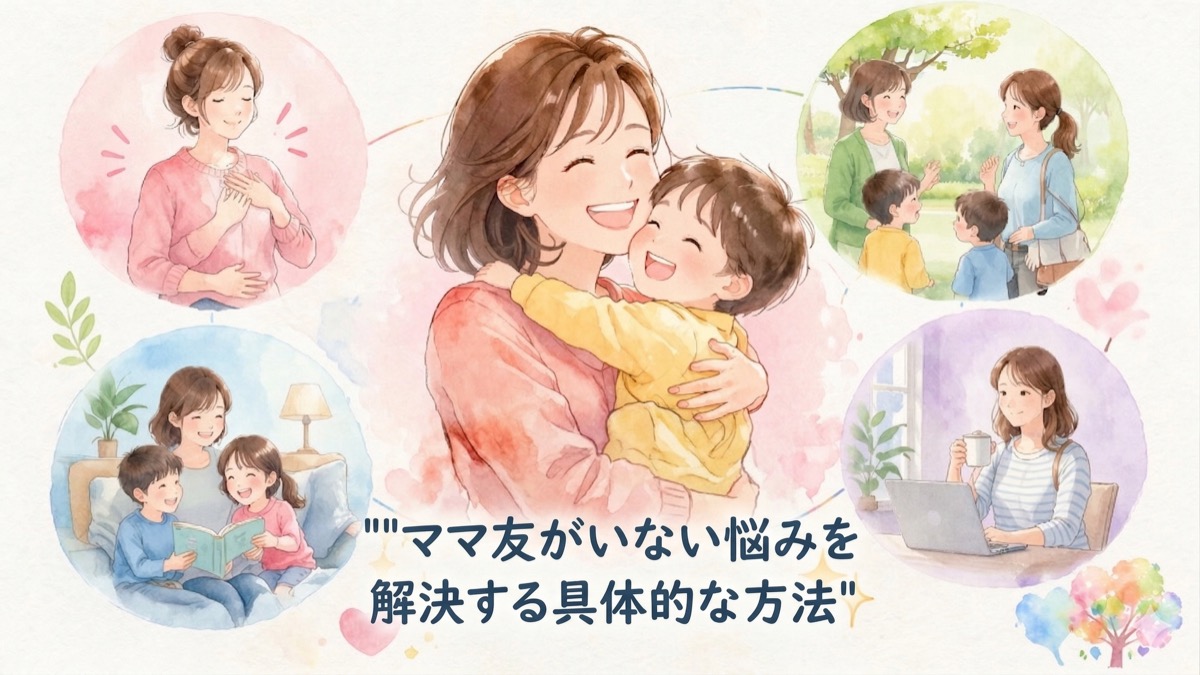 ママ友がいない悩みを解決する具体的な方法5つ｜孤独を感じるママへ贈る、焦らなくていい付き合い方
