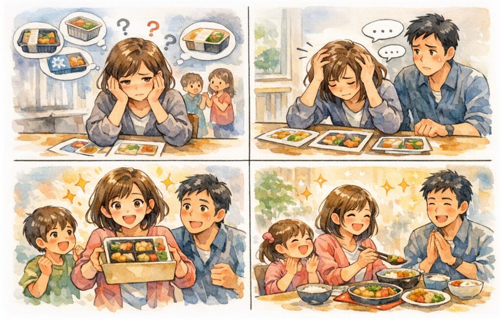ファミリー向け宅配食どれがいい?4人家族のごはんに使える、子どもが食べやすく飽きないサービス比較