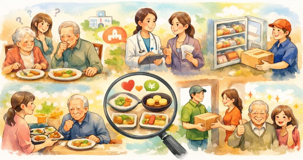 まとめ:高齢者向け柔らかい食事宅配の選び方|やわらか食・ムース食の違いと失敗しないサービス比較