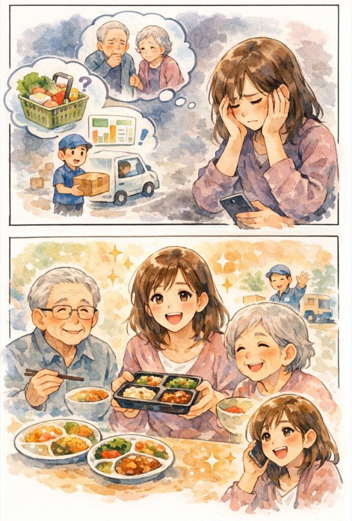 高齢者向け宅配弁当を毎日使うコツ|遠くに住む親の栄養管理を負担なく続ける選び方