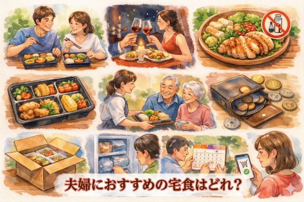 夫婦におすすめの宅配食はどれ？料理を休みたい共働き家庭が続けやすいサービスの選び方