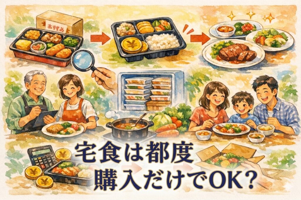 宅配食は都度購入だけでOK？定期が苦手な4人家族のための失敗しないサービスの選び方