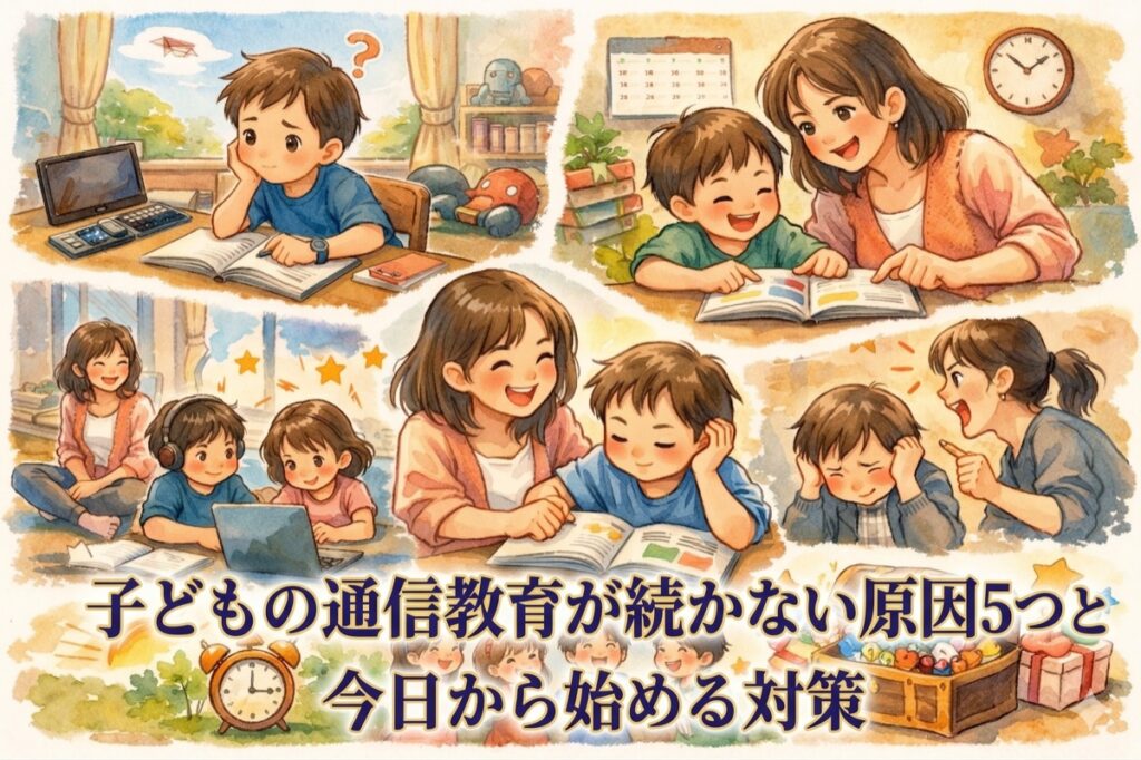 子どもの通信教育が続かない原因5つと今日から始める対策｜やりっぱなしにさせない親の関わり方