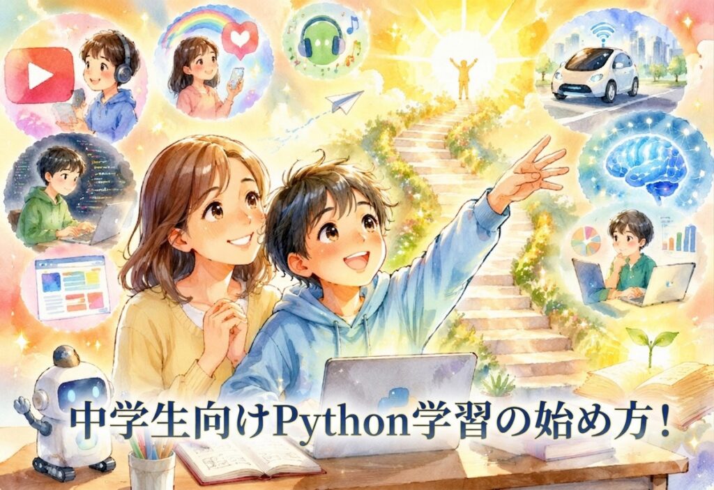 中学生向けPython学習の始め方！入門から使いこなすステップと教材を徹底解説