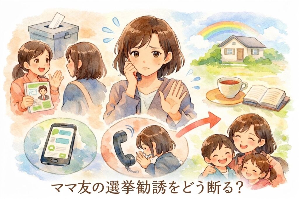 ママ友の選挙勧誘をどう断る？LINE・電話・直接の例文と角を立てにくい対処法を整理