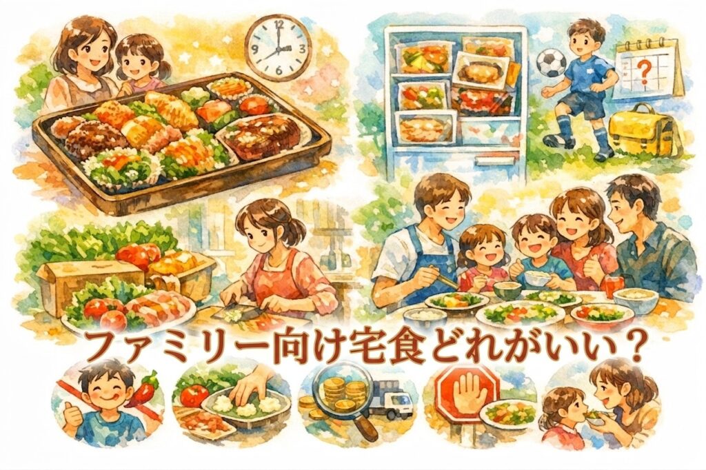 ファミリー向け宅配食どれがいい？4人家族のごはんに使える、子どもが食べやすく飽きないサービス比較