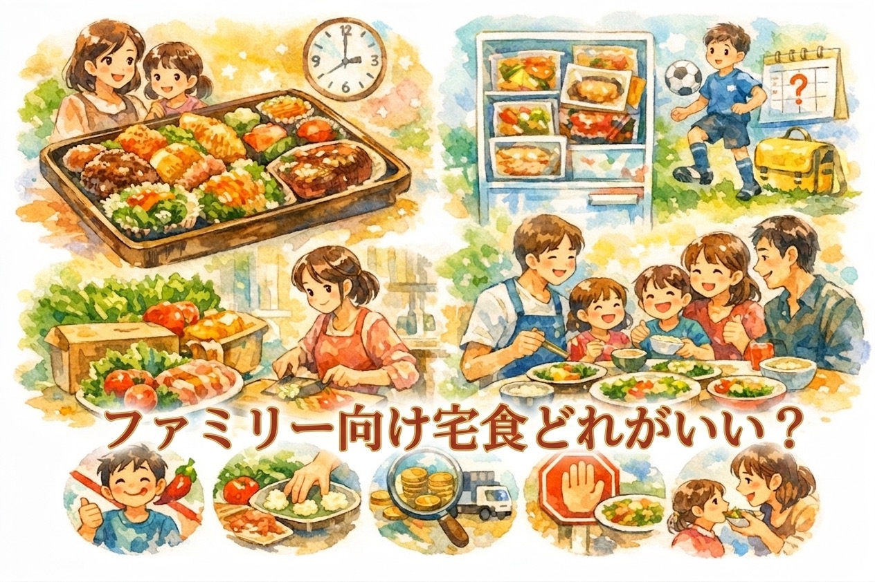 ファミリー向け宅配食どれがいい?4人家族のごはんに使える、子どもが食べやすく飽きないサービス比較