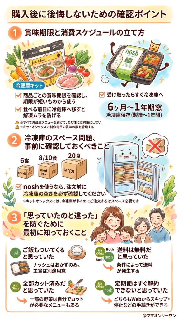 ナッシュとKit Oisix　購入後に後悔しないための確認ポイント