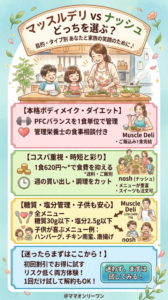 マッスルデリとナッシュ　結局どちらを選ぶべきか：目的別・タイプ別の判断基準