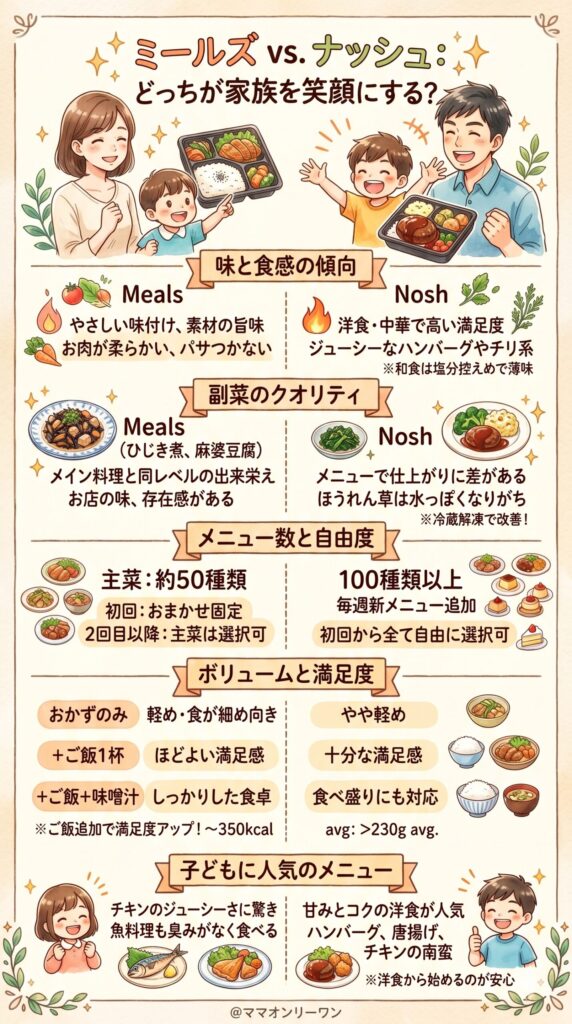 味・メニュー・ボリュームを比較｜飽きずに続けられるかどうか