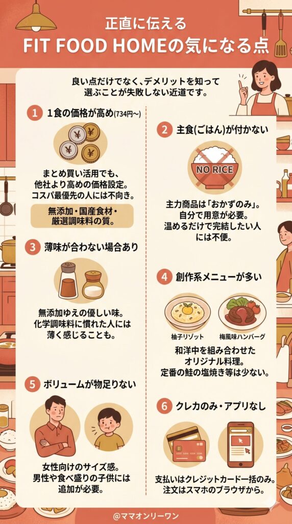 FIT FOOD HOMEのデメリットと気になる点を正直に伝える