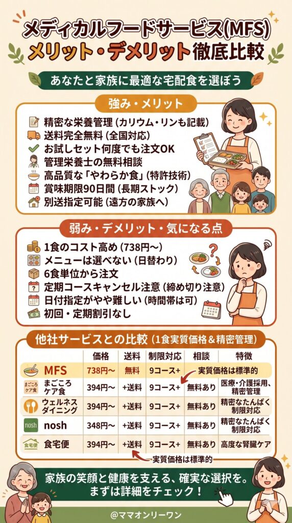 メディカルフードサービスのメリット・デメリットを比較