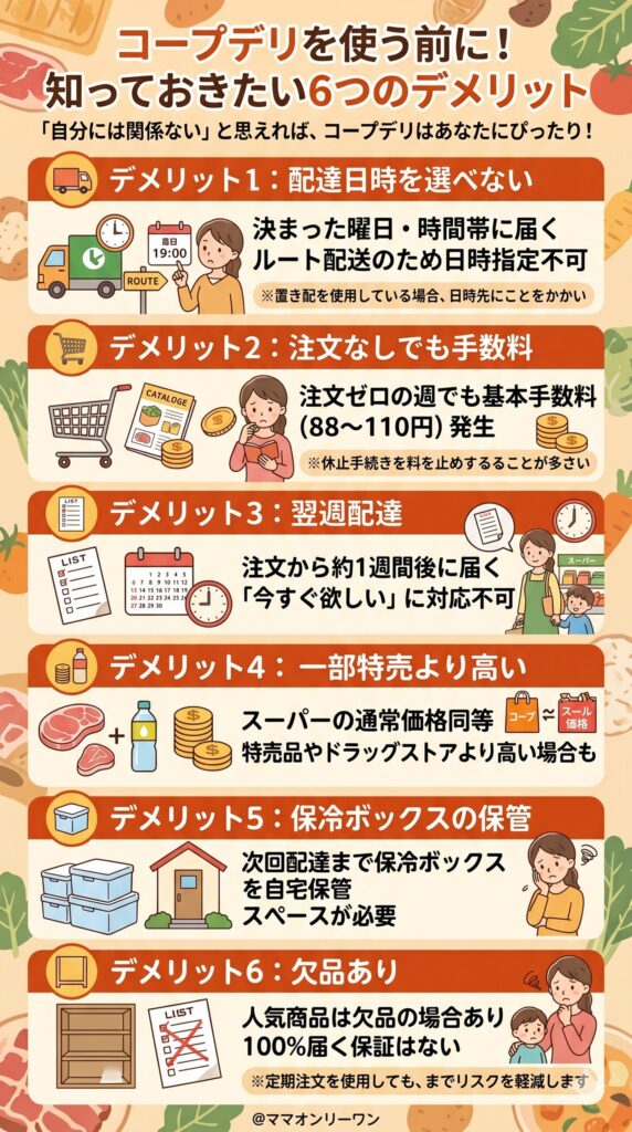 コープデリを使って「ここは気になる」と感じるデメリット