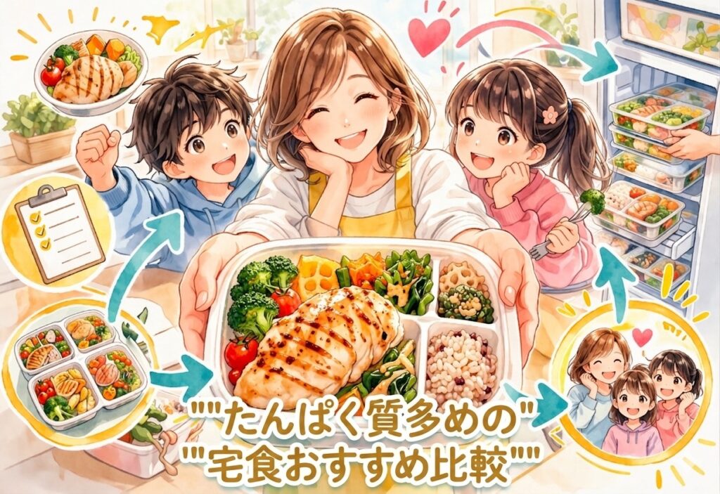 たんぱく質多めの宅配食おすすめ比較｜飽きずに続けられるメニュー豊富な冷凍弁当の選び方