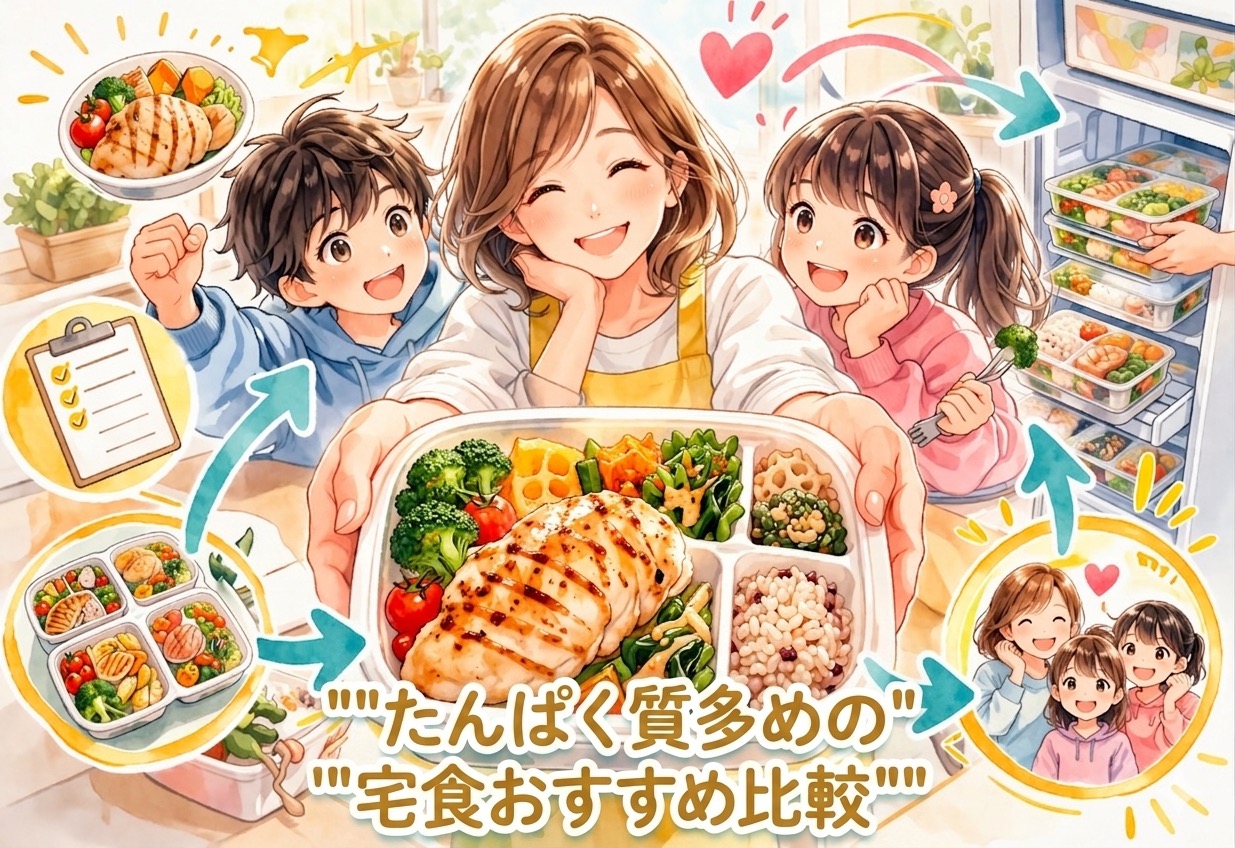 たんぱく質多めの宅配食おすすめ比較｜飽きずに続けられるメニュー豊富な冷凍弁当の選び方