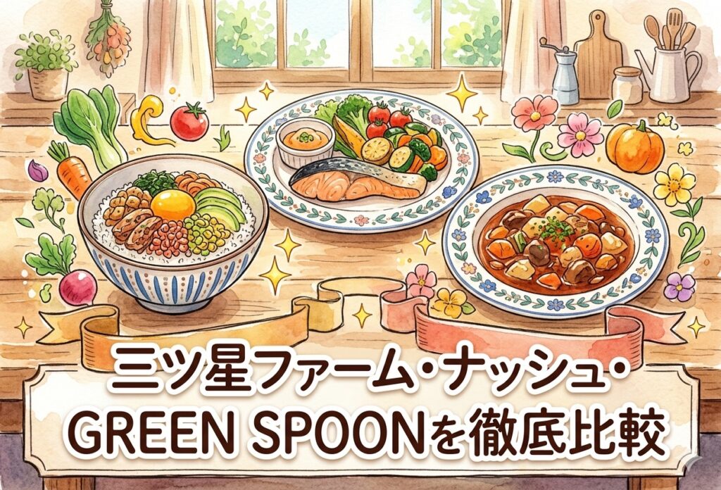 三ツ星ファーム・ナッシュ・GREEN SPOONを徹底比較｜子育てママが本音で語る冷凍宅配食の選び方