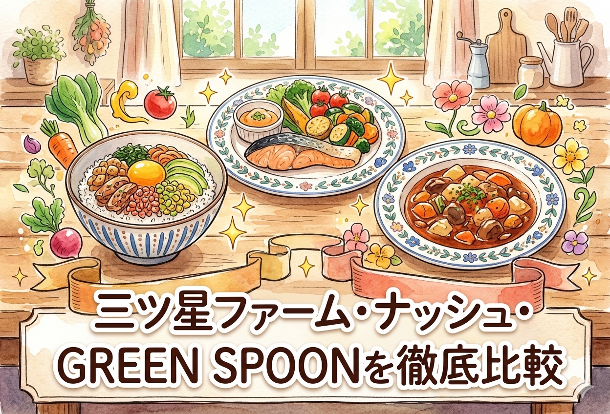 三ツ星ファーム・ナッシュ・GREEN SPOONを徹底比較｜子育てママが本音で語る冷凍宅配食の選び方