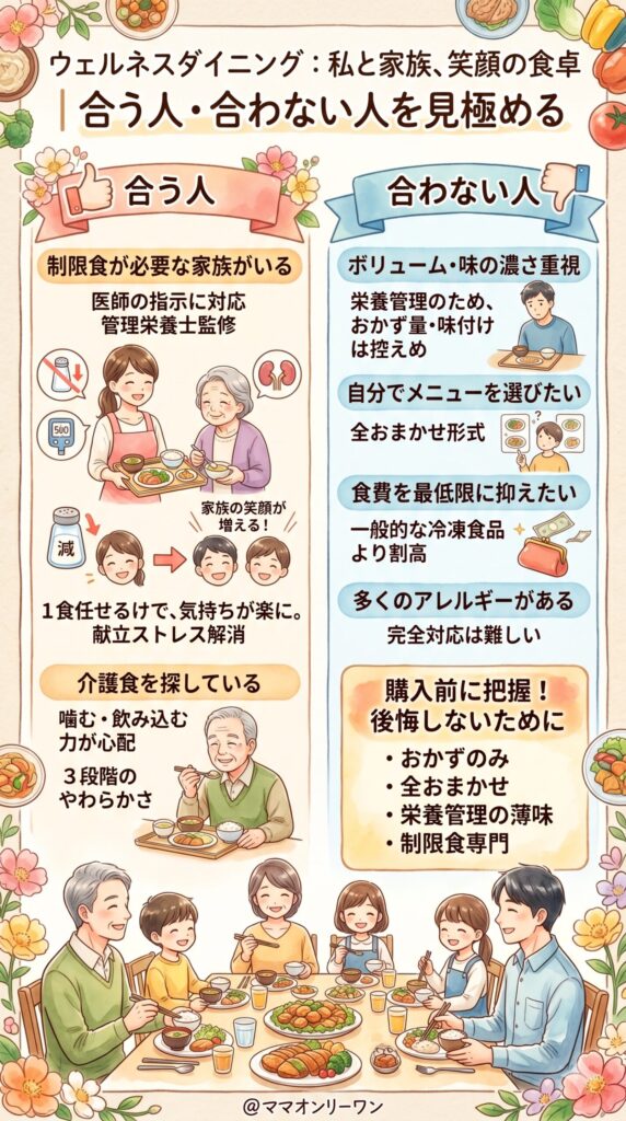 ウェルネスダイニングが本当に合う人・合わない人｜制限食が必要な家族がいるなら読んでほしい