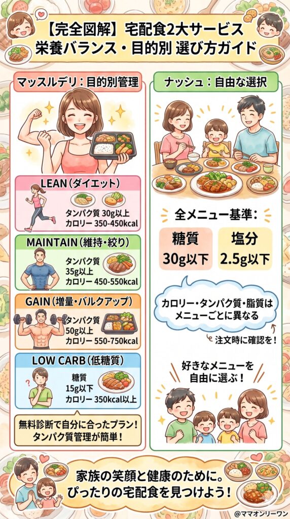 マッスルデリとナッシュ　栄養バランス：何をどこまで管理できるか