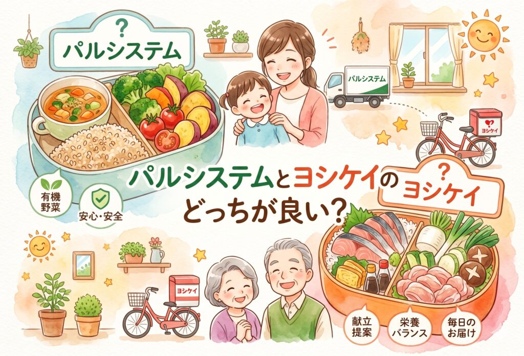 パルシステムとヨシケイのどっちが良い？｜ミールキット・安全性・離乳食・費用の違いを子育て世代向けに解説