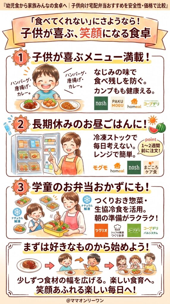 子供が喜ぶメニューの傾向と宅配弁当の活用場面