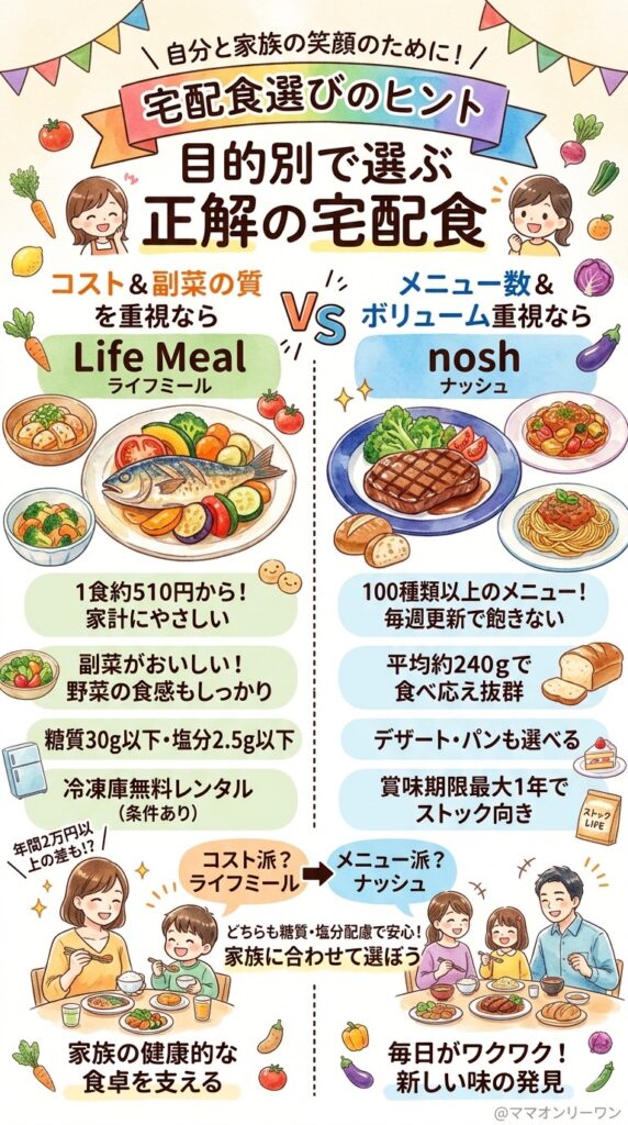 ライフミールとナッシュ、先に結論を伝えておく