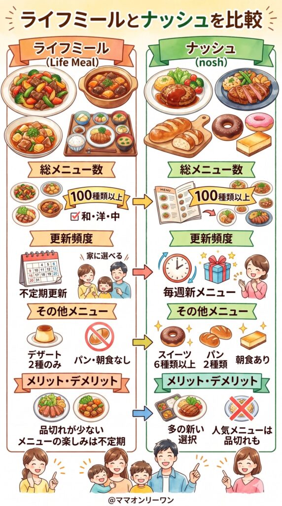 メニュー数と更新頻度｜飽きずに続けられるのはどちらか