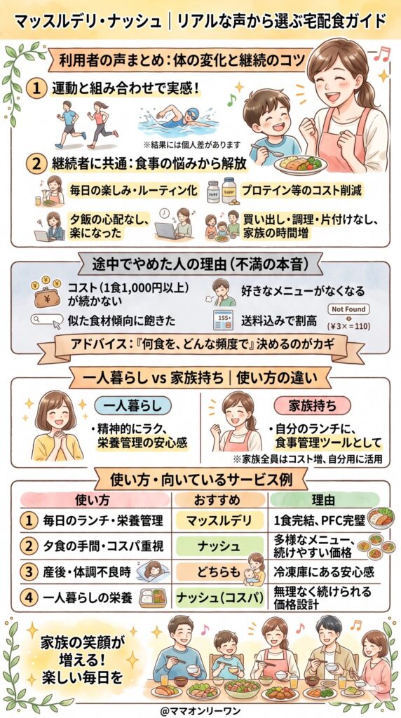 マッスルデリとナッシュ　合った・合わなかった、リアルな声を整理する