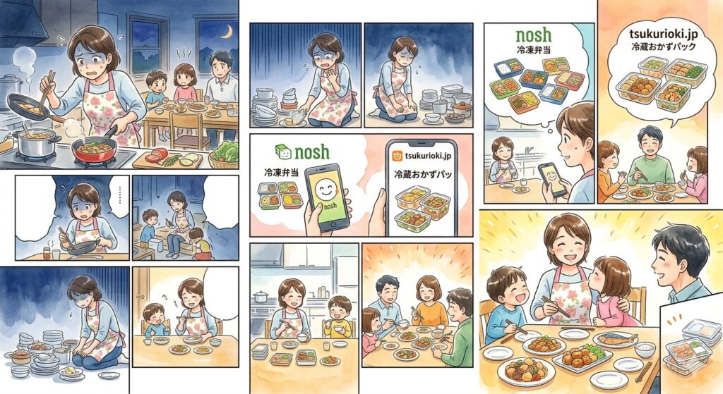 まとめ：ナッシュとツクリオ(つくりおき.jp)を比較｜冷凍弁当vs冷蔵おかず、子育て家庭に合うのはどっち？
