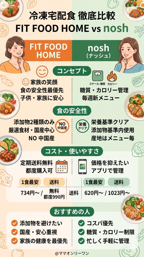 FIT FOOD HOMEとナッシュを比較する