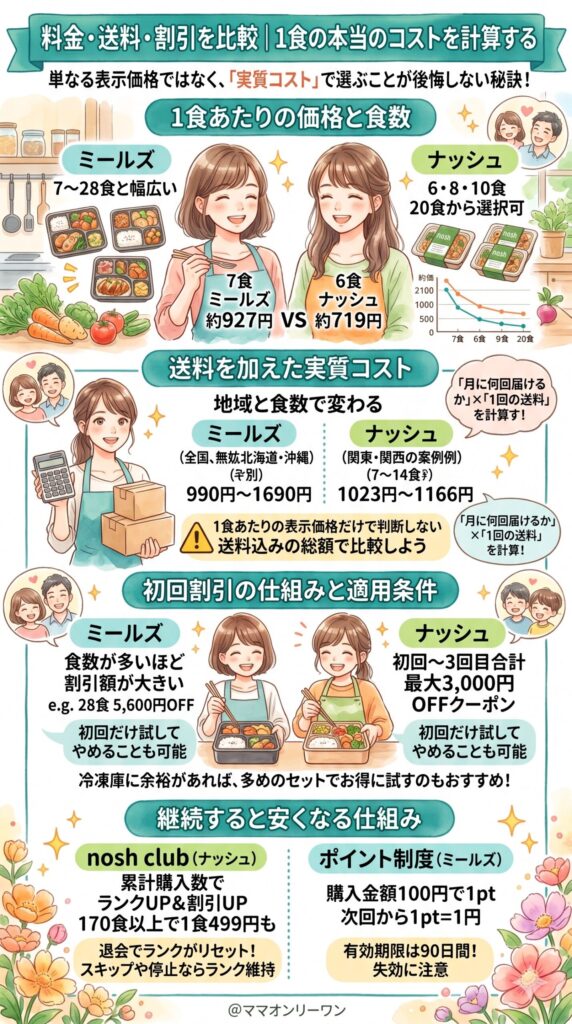 料金・送料・割引を比較｜1食の本当のコストを計算する
