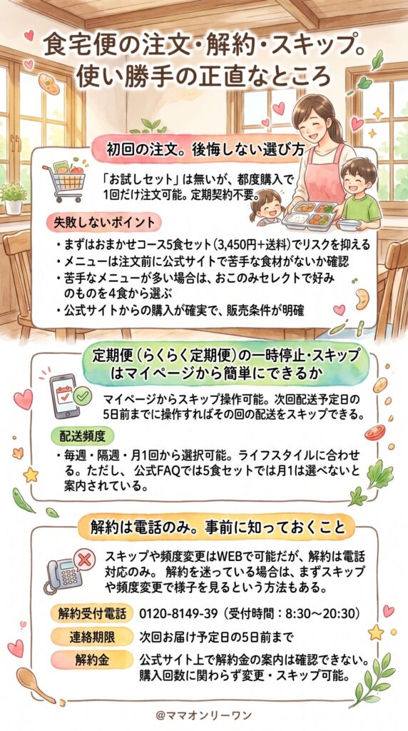 食宅便 注文・解約・スキップ。使い勝手の正直なところ