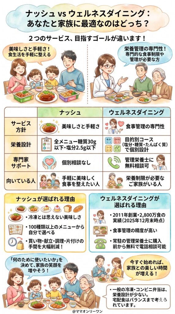 ナッシュとウェルネスダイニング、そもそも何が違うサービスなの？