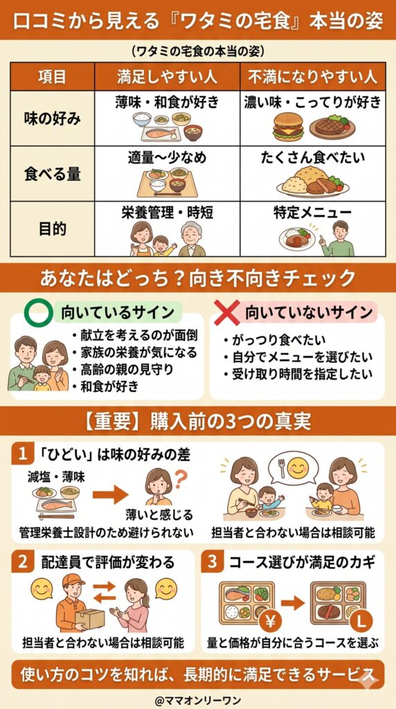 【口コミ総合まとめ】良い声・悪い声から見えてくる「ワタミの宅食の本当の姿」
