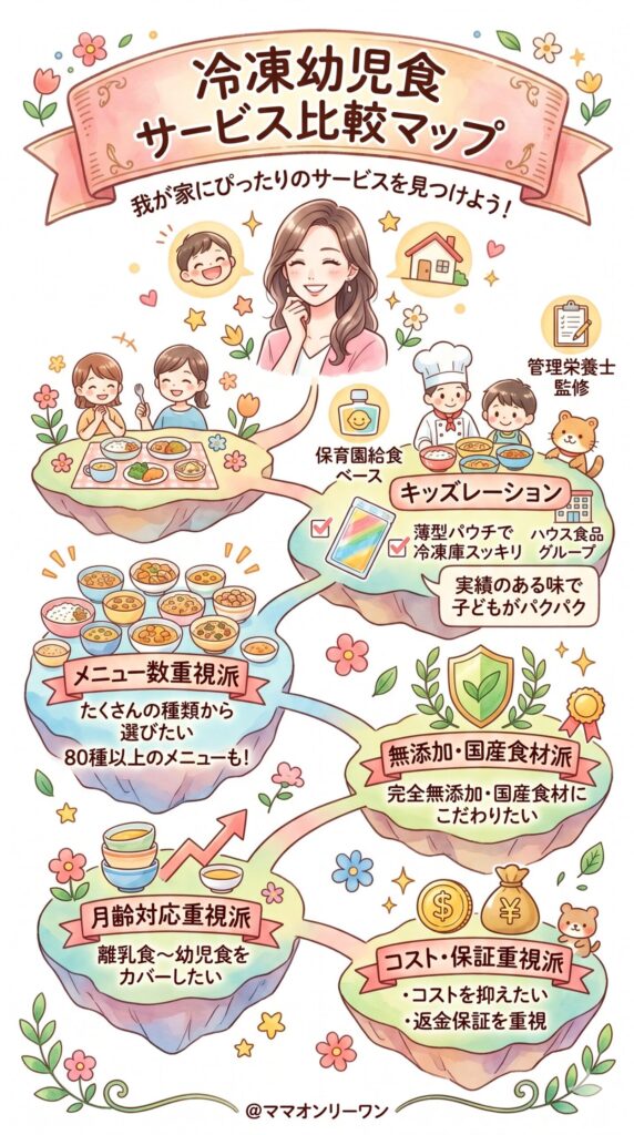 キッズレーション(Kidslation) 他の冷凍幼児食との違い|何が同じで何が違うのか