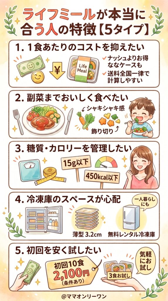 ライフミールが本当に合う人の特徴【5タイプ】