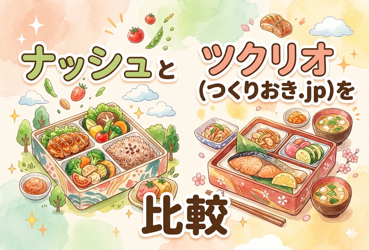 ナッシュとツクリオ(つくりおき.jp)を比較｜冷凍弁当vs冷蔵おかず、子育て家庭に合うのはどっち？