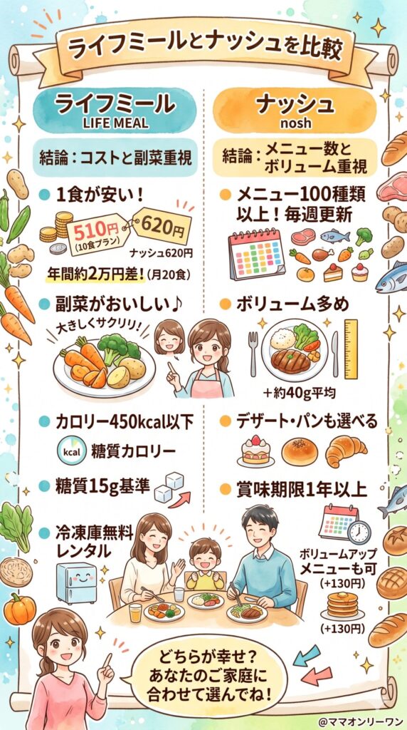 ライフミールとナッシュ、先に結論を伝えておく