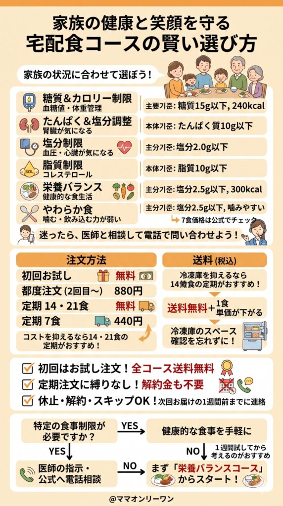 家族の状況に合わせて選べるコース・料金・お試しの仕組み