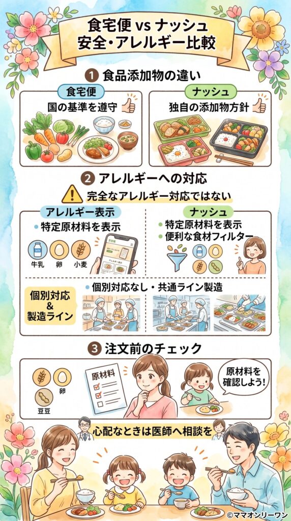 安全性・アレルギー対応を比較する