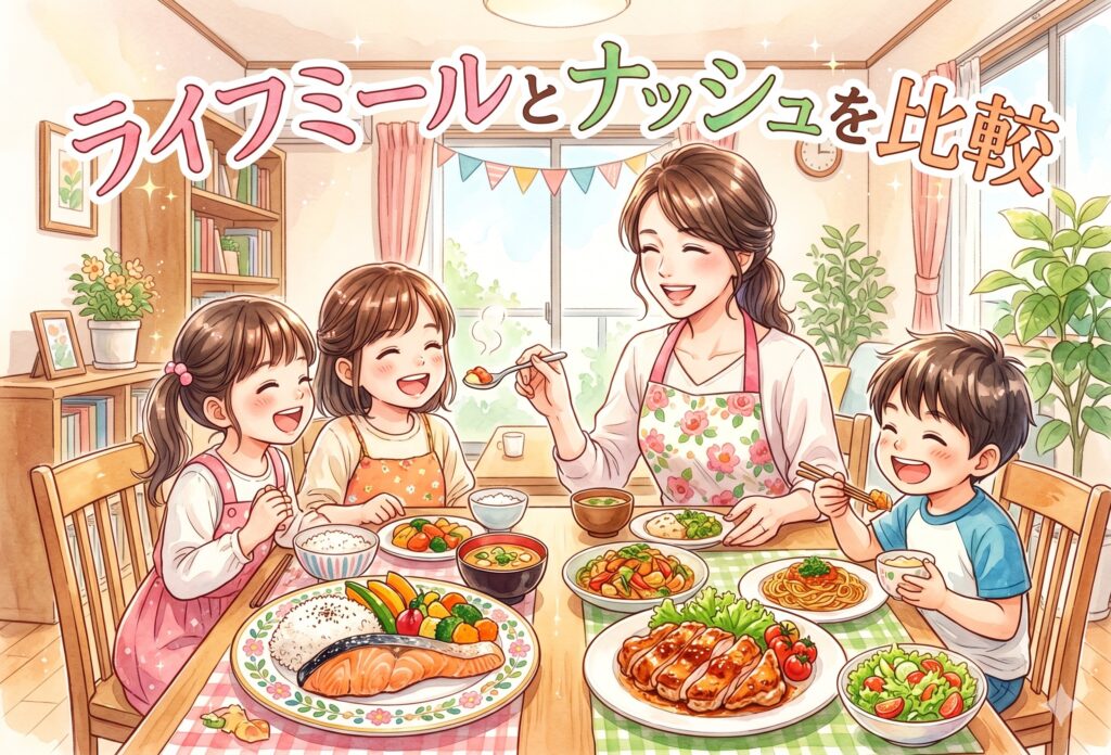 ライフミールとナッシュを比較｜送料込みコスト・副菜の質・メニュー数を7項目で徹底検証