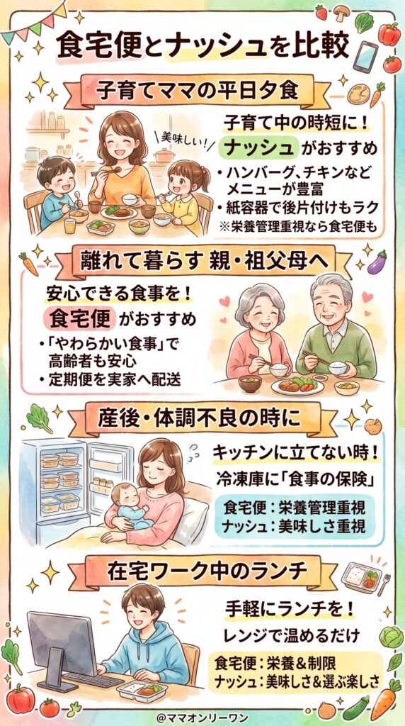 家族の状況別｜どちらを選ぶべきかをシーン別に導き出す