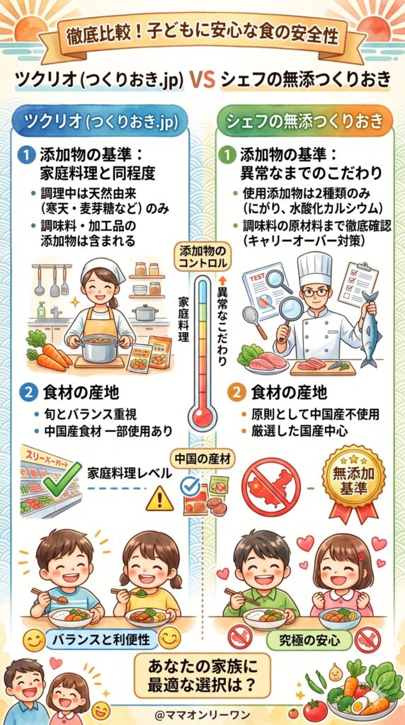 比較②食の安全性｜添加物・食材産地・無添加の基準